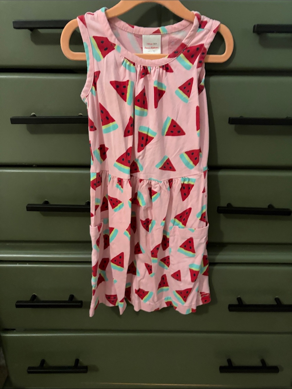 Hanna Andersson Pink Watermelon Print Sleeveless cotton Dress